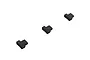 Three small black T-shaped plastic spacers for an ARRMA 1/5 8S BLX centre differential, shown against a plain white background.