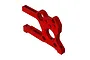 A red anodized aluminium motor mount for ARRMA 1/5 8S RC vehicles, shown from an isometric angle against a white background.