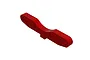 A red anodized aluminium rear inside suspension arm pin brace for ARRMA 1/5 8S RC vehicles.