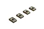 Four ARRMA differential cross shaft inserts arranged in a diagonal line on a white background.
