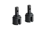Two black metal differential drive cups for Rovan Baja RC cars, shown side-by-side against a white background.