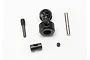 Traxxas differential output CV drive set components including a ball joint, pins, and small hardware on a white background.