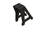 A black plastic ARRMA centre chassis brace mount for 1/5 scale RC vehicles, shown from a high-angle studio perspective.