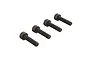 Four ARRMA 4x12mm black metal cap head screws arranged in a diagonal line on a white background.