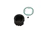 ARRMA 1/5 8S BLX differential case set including a black plastic housing, a circular gasket, and a small metal bushing.