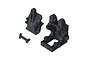 ARRMA 1/5 8S BLX differential case set components including two main housing pieces and a small support bracket on a white background.