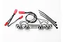 Traxxas Summit LED light bar kit featuring four chrome-finished light buckets on a mounting bracket with wiring harness and zip ties.