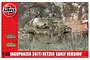 Airfix 1/35 scale Jagdpanzer 38(t) Hetzer Early Version plastic model kit box art showing a tank in a field with two crew members.