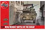 Airfix 1/35 scale M36/M36B2 Battle of the Bulge tank model kit box art showing a tank driving down a European street.