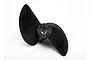 A black two-blade RC boat propeller with TRX and 42 embossed on the center hub, isolated against a white background.