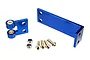 Traxxas Spartan rudder mount set including blue anodized aluminum brackets, screws, and lock nuts.