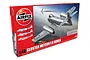 Airfix 1/48 scale Gloster Meteor F.8 Korean War plastic model kit box showing artwork of the aircraft in flight.