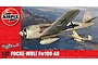 Airfix 1/72 scale Focke-Wulf Fw190-A8 plastic model kit box art featuring a German fighter plane flying over a coastal landscape.