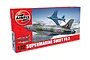 Airfix 1/72 scale Supermarine Swift FR.5 plastic model kit box featuring artwork of two fighter jets in flight against a cloudy sky.