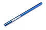 A blue anodized aluminium Traxxas centre drive shaft for RC vehicles, shown against a white background.