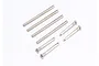 A set of Traxxas suspension screw pins and hinge pins arranged on a white background.