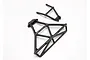 Traxxas rear bumper and bumper mount spare parts for RC vehicles, shown as black plastic components on a white background.
