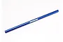 A blue anodized aluminium centre drive shaft for Traxxas RC vehicles, featuring the Traxxas logo printed in white.