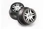 Traxxas 2.2/3.0" SS Split Spoke Satin Chrome/Black Rims 2Pcs 6872