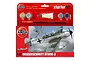 Airfix 1/72 scale Messerschmitt Bf 109E-3 starter set model kit in original packaging with paints, glue, and brush included.