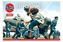 Airfix 1/76 scale RAF Personnel model kit box art featuring a painting of RAF ground crew and a pilot with a Hawker Hurricane aircraft.