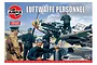 Airfix 1/76 scale Luftwaffe Personnel plastic model kit box art featuring soldiers working on a Messerschmitt Bf 109 aircraft.