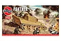 Airfix 1/76 scale Panther tank plastic model kit box art showing a tank in a desert battle scene with soldiers.