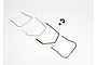Traxxas front and rear sway bar kit including four metal sway bars and three small black screws on a white background.