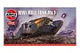 Airfix 1/76 scale WWI Male Tank Mk.1 model kit box art featuring a painting of tanks in a battlefield scene.