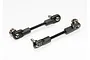 Two Traxxas 50mm complete turnbuckles with black plastic rod ends and metal threaded rods on a white background.
