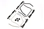 Traxxas front and rear sway bar kit including metal sway bars, adjustable linkages, and mounting screws on a white background.
