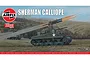 Airfix 1/76 scale Sherman Calliope tank plastic model kit box art showing tanks firing rockets in a field.