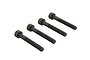 Four black ARRMA 4x30mm fine thread cap head screws arranged in a row against a white background.