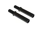 Two black steel steering posts for ARRMA 1/5 scale RC vehicles, featuring a threaded end and a hexagonal socket head.
