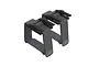 Two grey ARRMA battery hook and loop straps with black plastic buckles isolated on a white background.