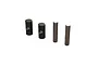A set of four metal pins for an ARRMA 1/5 8S BLX CVD rebuild, featuring two black pins with side cutouts and two polished silver cylindrical pins.