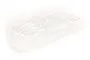 A clear, unpainted polycarbonate body shell for an ARRMA 1/5 scale Kraton 8S BLX RC truggy, shown from a high-angle front three-quarter view.