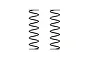 Two black metal coil shock springs for RC cars, positioned vertically against a white background.