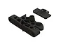 Two black plastic ARRMA steering top plate components with molded branding, shown against a white background.