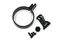Yeah Racing black aluminium single hand transmitter steering adaptor kit including ring, trigger, thumb nut, and screws.