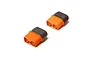 Two Spektrum IC3 male battery connectors shown from an angled perspective against a white background.