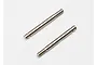 Two silver-coloured metal shock shafts for Traxxas 1/16 scale RC vehicles, shown against a plain white background.