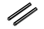 Two black metal suspension arm pins for an RC vehicle, shown side by side against a white background.
