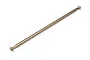 A gold-coloured aluminium centre driveshaft for an RC car, featuring ball-joint ends with cross pins, isolated against a white background.