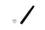 A black metal main input shaft and a small silver metal spacer for an ECX RC vehicle.