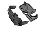 Maverick rear chassis mount and cover set for RC vehicles, shown as two black plastic components against a white background.