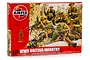 Airfix 1/72 scale WWII British Infantry plastic model kit box featuring an illustration of soldiers in combat.