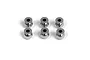 Six metallic gunmetal-coloured shock pivot balls arranged in two rows of three on a white background.