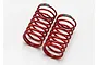 Two red Traxxas 1/16 GTR shock springs with double green identification markings on a white background.
