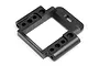 A black plastic front bulkhead spare part for a Maverick RC vehicle, shown from an angled top-down perspective.